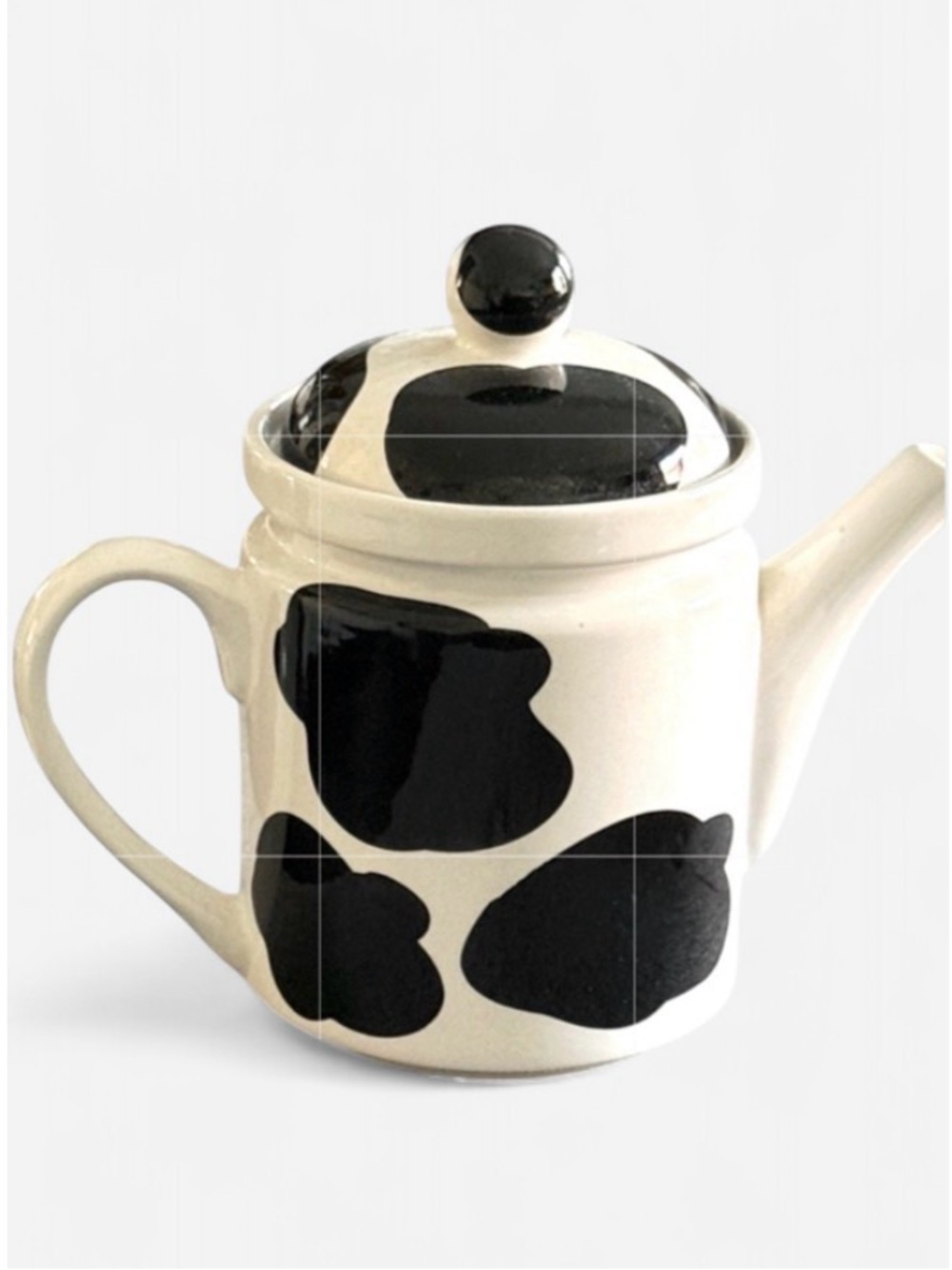 Black and White Spotted Ceramic Cow Teapot